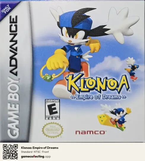 Klonoa: Empire of Dreams Game Boy Advance, NTSC box front