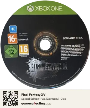 Final Fantasy XV Xbox One, PAL disc