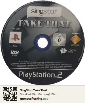 SingStar: Take That PlayStation 2, PAL disc