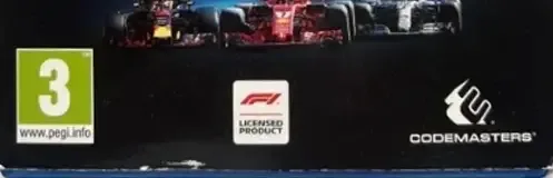 F1 2018, the PEGI square on its front