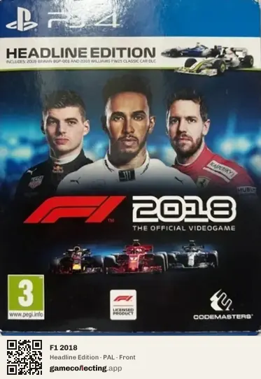 F1 2018 PlayStation 4, PAL box front