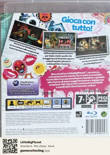 LittleBigPlanet PlayStation 3, Italy box back