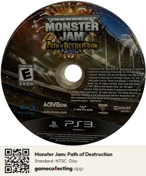 Monster Jam: Path of Destruction PlayStation 3, NTSC disc