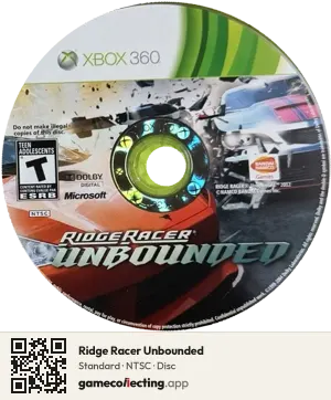 Ridge Racer Unbounded Xbox 360, NTSC disc