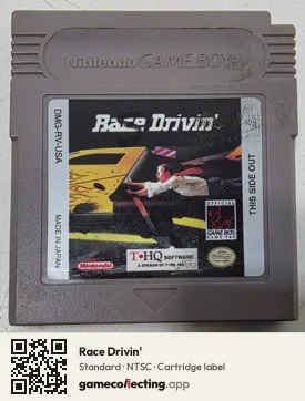 Race Drivin' Game Boy, NTSC cartridge label