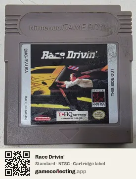 Race Drivin' Game Boy, NTSC cartridge label