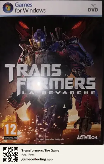 Transformers: The Game Computer, PAL box front