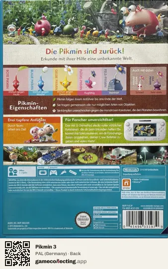 Pikmin 3 Nintendo Wii U, Germany box back