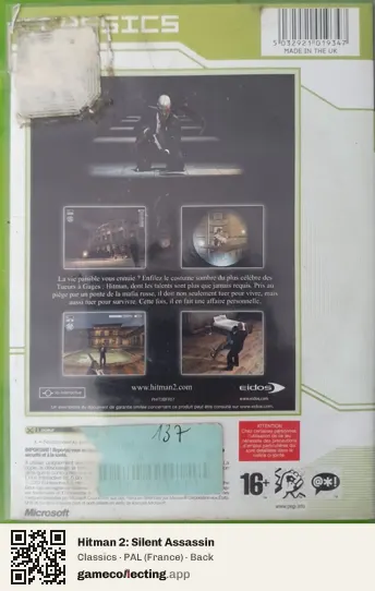 Hitman 2: Silent Assassin Xbox, France box back