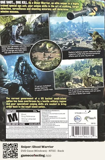 Sniper: Ghost Warrior Computer, NTSC box back
