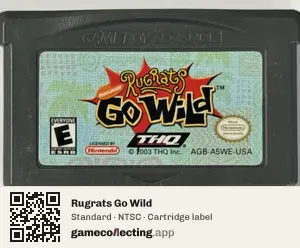 Rugrats Go Wild Game Boy Advance, NTSC cartridge label
