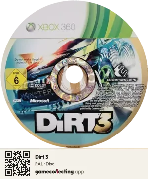 Dirt 3 Xbox 360, PAL disc
