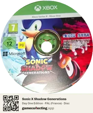 Sonic X Shadow Generations Xbox Series X, PAL disc