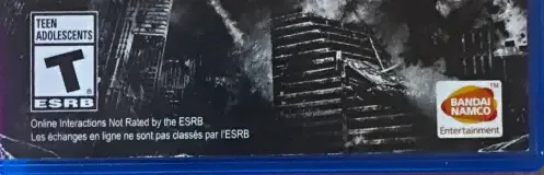Godzilla, the ESRB box on its front