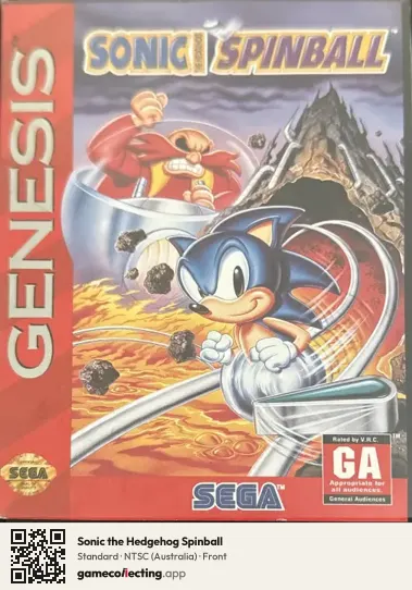 Sonic the Hedgehog Spinball Sega Mega Drive / Genesis, Australia box front