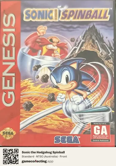 Sonic the Hedgehog Spinball Sega Mega Drive / Genesis, Australia box front