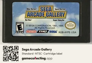 Sega Arcade Gallery Game Boy Advance, NTSC cartridge label