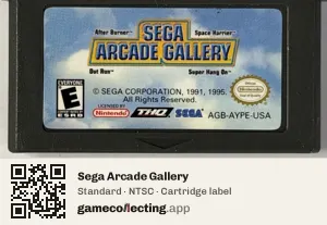 Sega Arcade Gallery Game Boy Advance, NTSC cartridge label