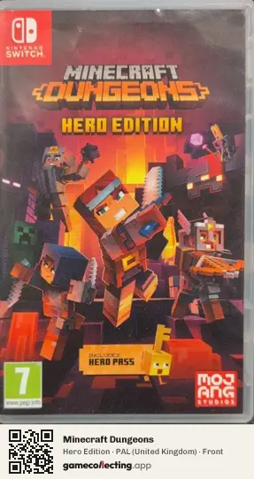 Minecraft Dungeons Nintendo Switch, United Kingdom box front