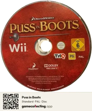 Puss in Boots Nintendo Wii, PAL disc