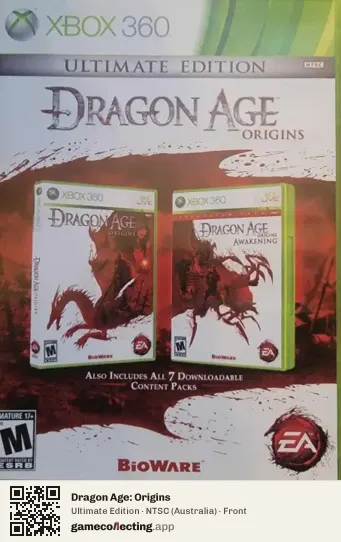 Dragon Age: Origins Xbox 360, Australia box front