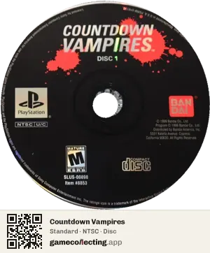 Countdown Vampires PlayStation, NTSC disc