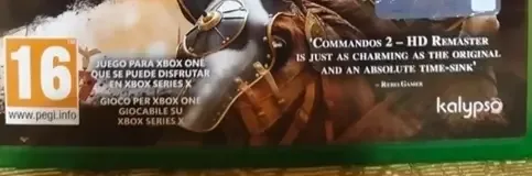 Commandos 2: HD Remaster / Praetorians: HD Remaster, the USK square on its front