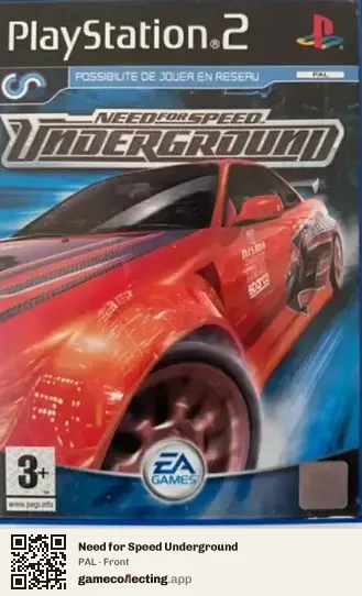 Need for Speed Underground PlayStation 2, PAL box front