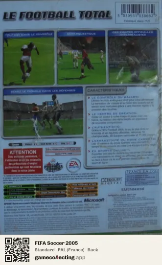 FIFA Soccer 2005 Xbox, France box back