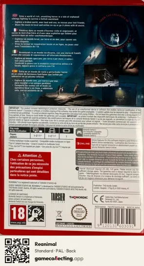 Reanimal Nintendo Switch 2, PAL box back