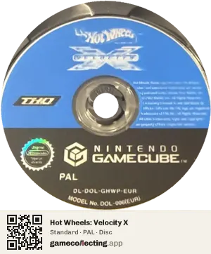 Hot Wheels: Velocity X Nintendo GameCube, PAL disc