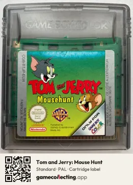 Tom and Jerry: Mouse Hunt Game Boy Color, PAL cartridge label