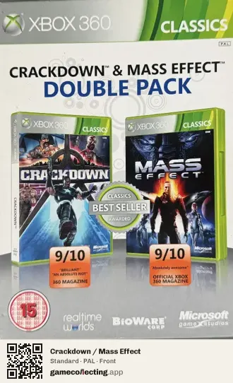 Crackdown / Mass Effect Xbox 360, PAL box front