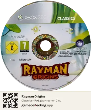 Rayman Origins Xbox 360, PAL disc