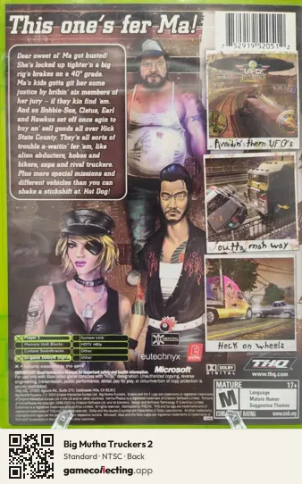 Big Mutha Truckers 2 Xbox, NTSC box back