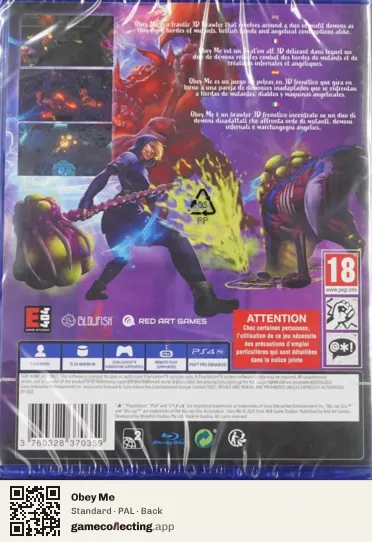 Obey Me PlayStation 4, PAL box back