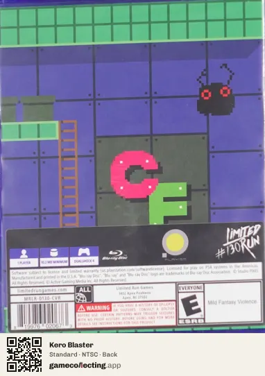 Kero Blaster PlayStation 4, NTSC box back