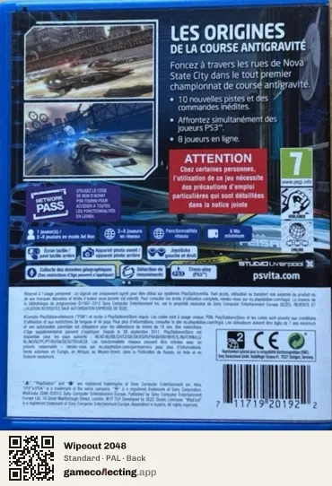 Wipeout 2048 PlayStation Vita, PAL box back