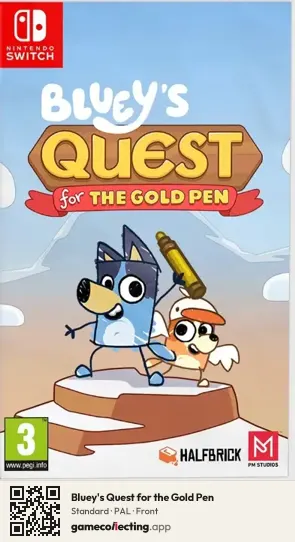 Bluey's Quest for the Gold Pen Nintendo Switch, PAL box front