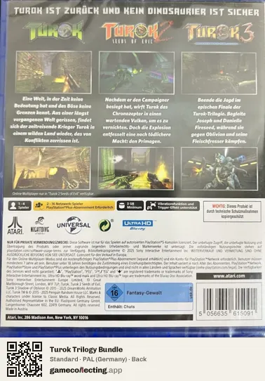 Turok Trilogy Bundle PlayStation 5, Germany box back
