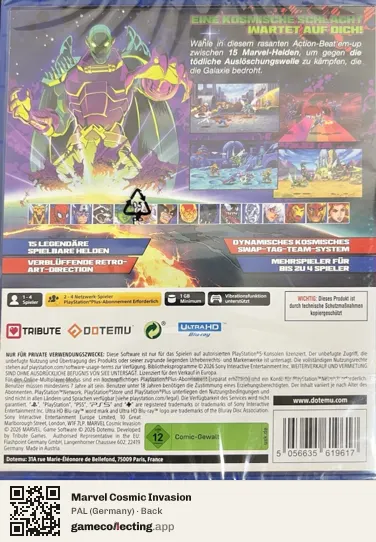 Marvel Cosmic Invasion PlayStation 5, Germany box back
