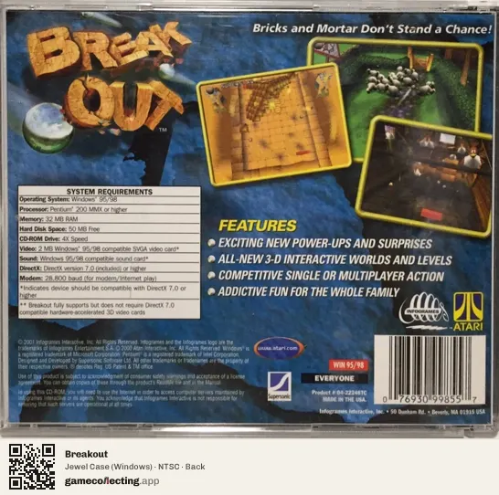 Breakout Computer, NTSC box back