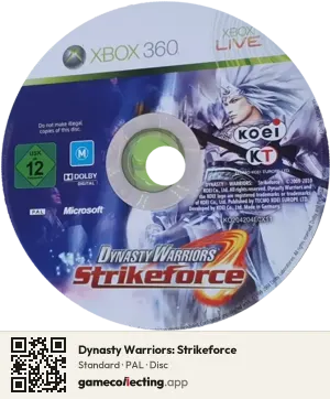 Dynasty Warriors: Strikeforce Xbox 360, PAL disc