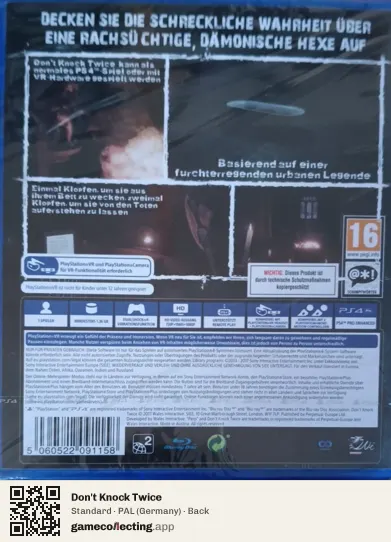 Don't Knock Twice PlayStation 4, Germany box back