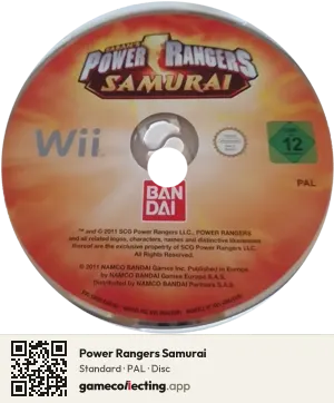 Power Rangers Samurai Nintendo Wii, PAL disc