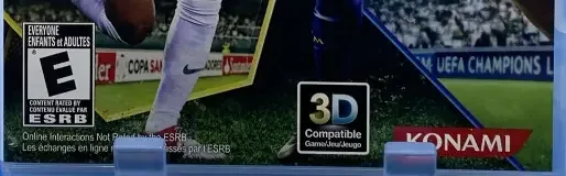 Pro Evolution Soccer 2013, the ESRB box on its front