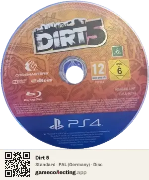 Dirt 5 PlayStation 4, PAL disc