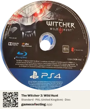 The Witcher 3: Wild Hunt PlayStation 4, PAL disc