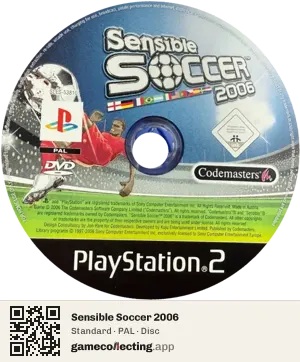 Sensible Soccer 2006 PlayStation 2, PAL disc