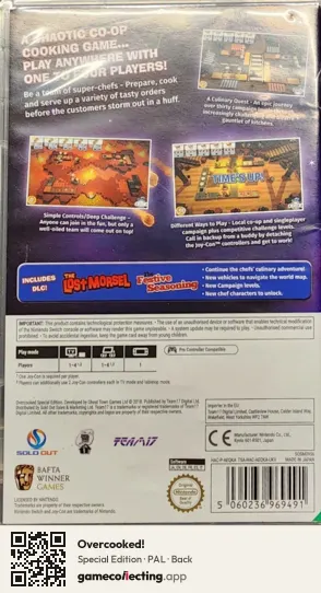 Overcooked! Nintendo Switch, PAL box back